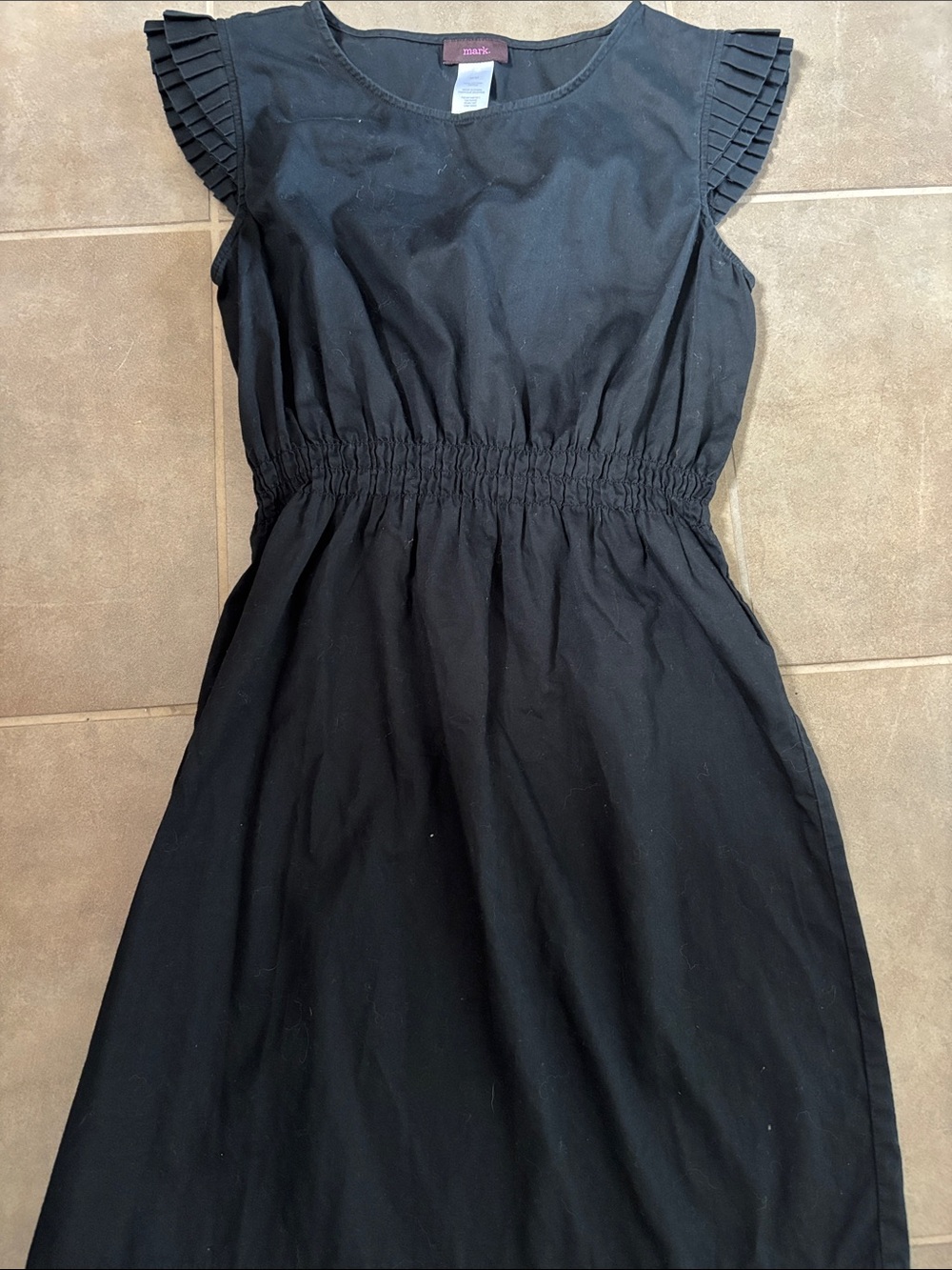 junior black cotton short-sleeve dress by Mark size medium